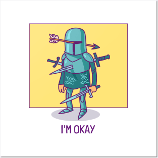 Injured Man Says I'M Okay Sarcasm Posters and Art